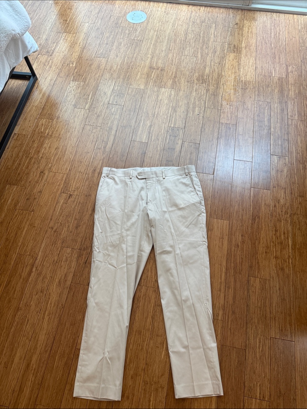 Bar III Cream Straight-Leg Chinos
